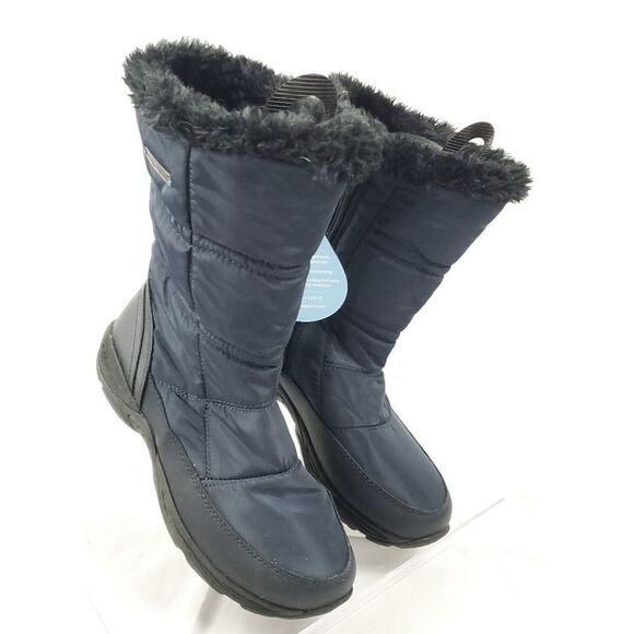 Easy Spirit dark Navy Water Resistant Thermal Sock Lining Winter Boots sz 6M - Picture 1 of 9